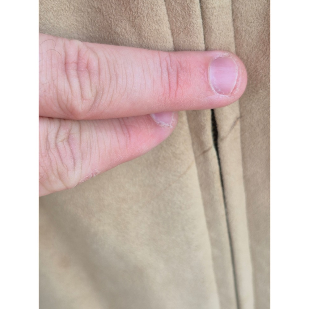 Vintage Lakeland Tan Suede Bomber Jacket Mens XL Full Zip Harrington Coat - Picture 12 of 16